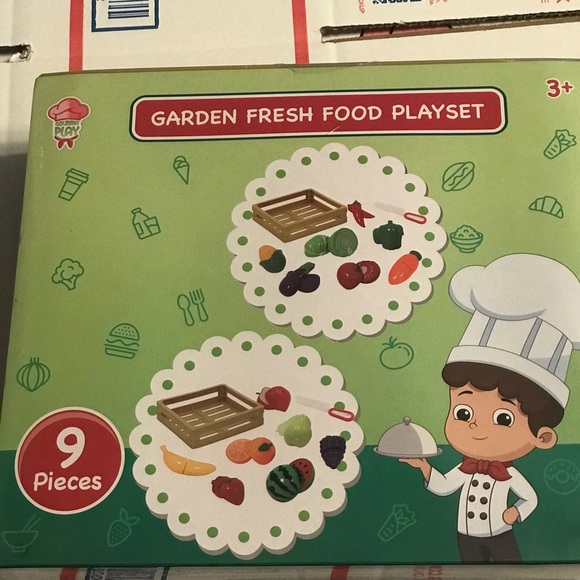 Relist Gourmet Play Garden Fresh Fruit Food Toy With Crate Playset 9 Pieces New - Picture 9 of 12